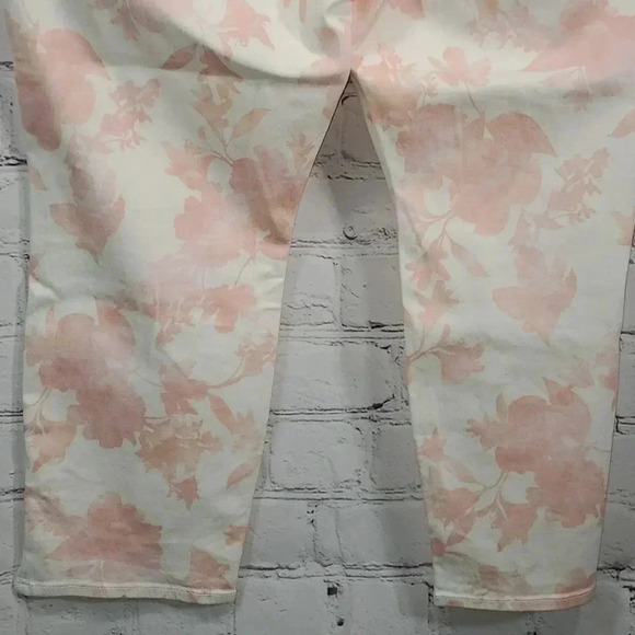 JEN7 by 7 For All Mankind Women's White/Pink Floral Skinny Jeans Pants Size 16 - Picture 9 of 16